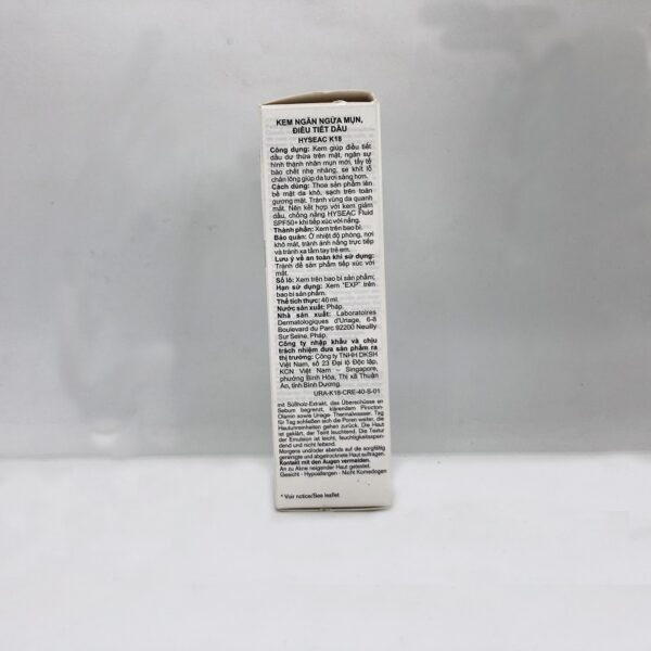 Uriage Hyseac K18 - Kem ngăn ngừa mụn, điều tiết dầu