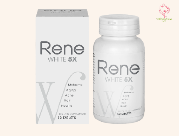 Viên uống trị nám tàn nhang Rene White 5x Viên uống trị nám tàn nhang Rene White 5x