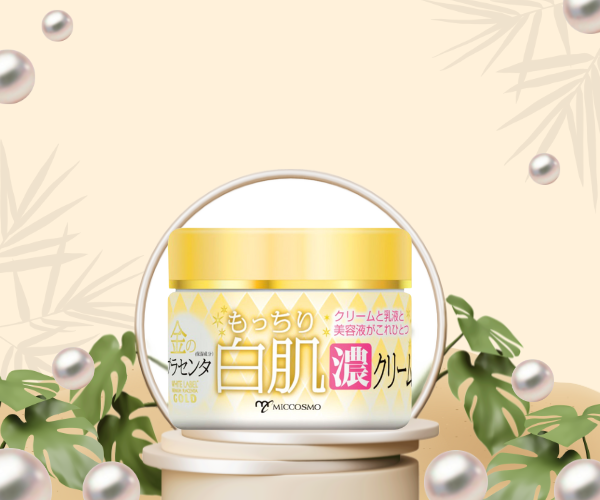 Kem Miccosmo White Label® Placenta Rich Gold Cream dưỡng trắng sáng da, cấp ẩm, chậm lão hóa (Hũ 60g)