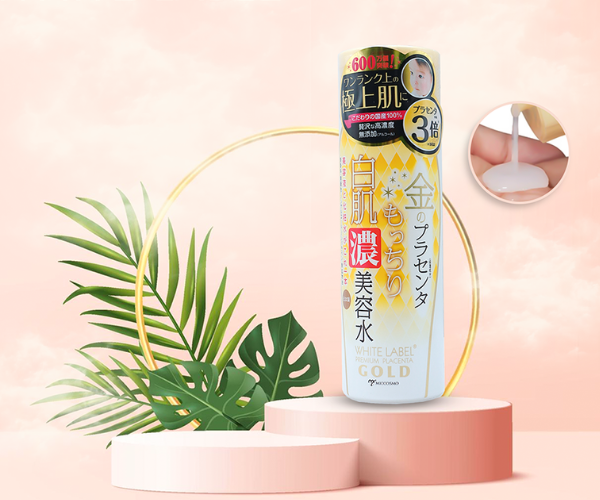 Tinh chất Miccosmo White Label Placenta Rich Gold Essence cấp ẩm và giúp da sáng hồng (Chai 180ml)