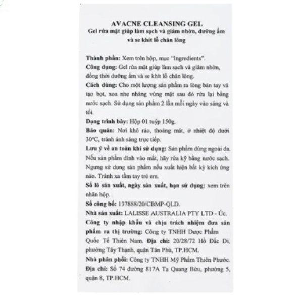 Sữa rửa mặt Auvi Avacne Cleansing giảm nhờn mụn và se khít lỗ chân lông (Tuýp 150g) - Ảnh 7