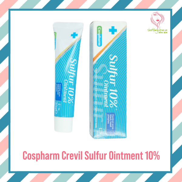 Cospharm Crevil Sulfur Ointment 10% giúp làm tiêu và giảm nang mụn Cospharm Crevil Sulfur Ointment 10% giúp làm tiêu và giảm nang mụn