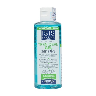 ISIS Pharma Teen Derm Gel Sensitive - Gel rửa mặt giảm nhờn cho da mụn và nhạy cảm