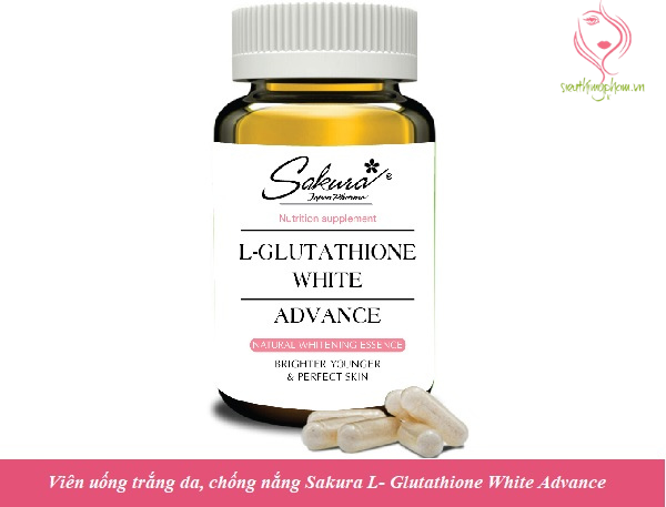 Viên uống trắng da, chống nắng Sakura L- Glutathione White Advance Viên uống trắng da, chống nắng Sakura L- Glutathione White Advance