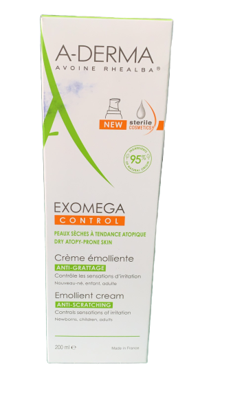 A- Derma Exomega Control Emollient Cream- Kem dưỡng ẩm cho da khô, viêm da cơ địa