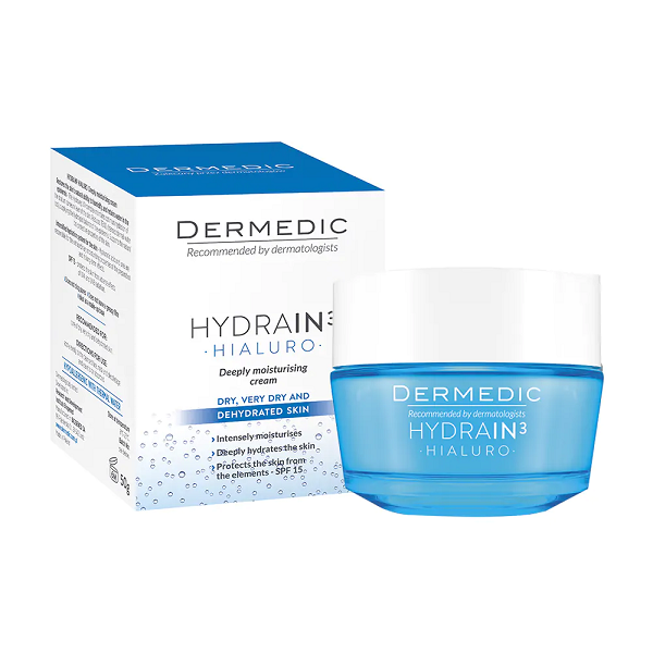 Kem dưỡng ẩm cho da khô Dermedic Hydrain3 Hialuro Deeply Moisturizing Cream SPF15