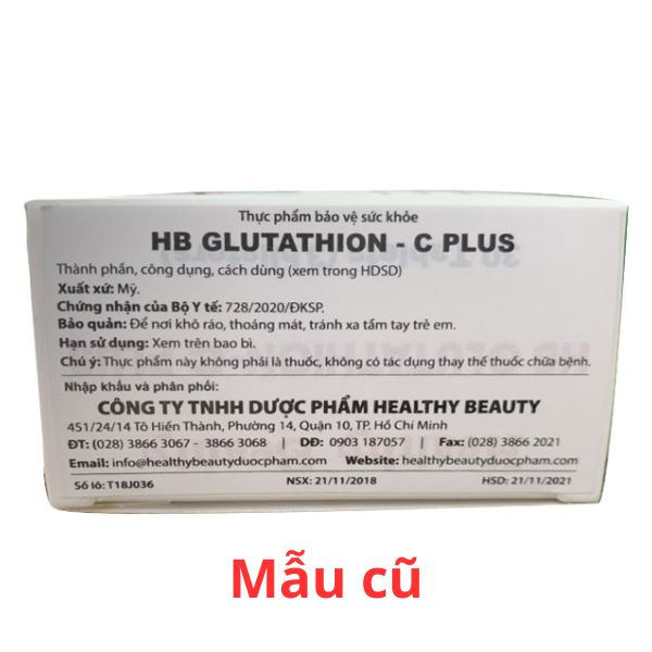 Healthy Beauty HB Glutathion- C Plus- Trắng da, giải độc gan