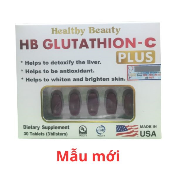 Healthy Beauty HB Glutathion- C Plus- Trắng da, giải độc gan