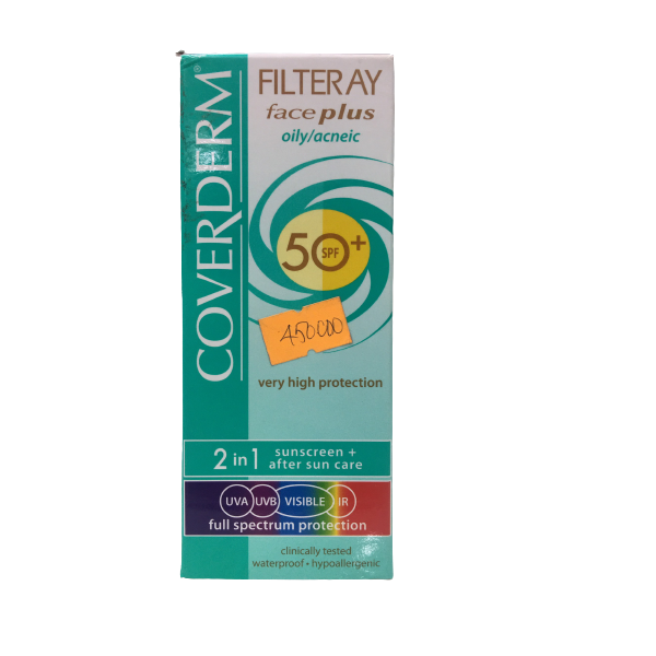 Coverderm Filteray Face Plus Oily/ Acneic SPF 50+- Kem chống nắng không màu dành cho da dầu mụn 