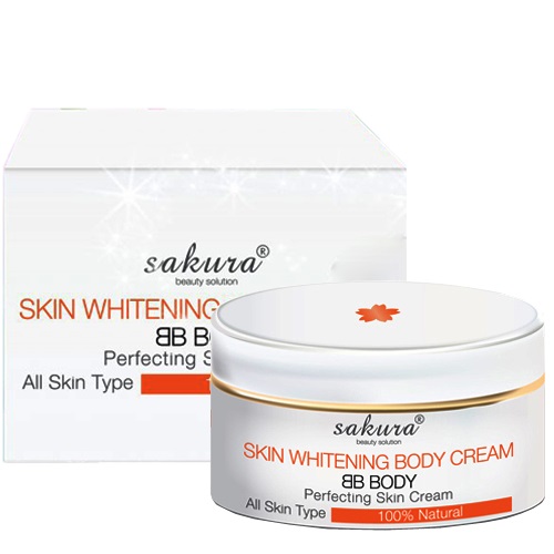 Kem dưỡng trắng da và trang điểm toàn thân Sakura Skin Whitening BB Body Cream