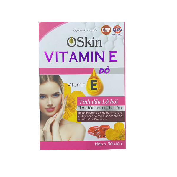 Oskin Vitamin E đỏ- Viên uống làm chậm lão hóa da