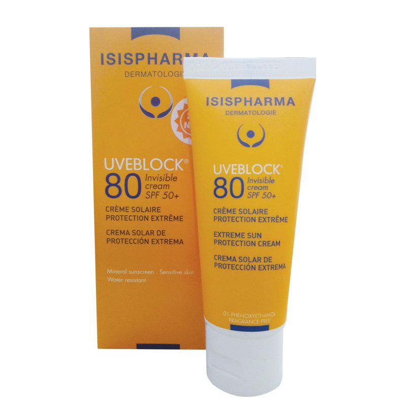 Isispharma Uveblock SPF80 Invisible Cream- Kem chống nắng