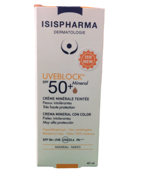 Isispharma Uveblock SPF50+ Tinted Mineral Cream 40ml (nâu)- Kem chống nắng 