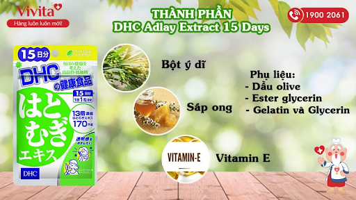 Thành phần chứa trong viên uống trắng da DHC